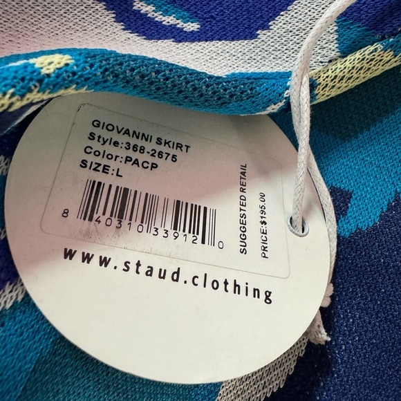 STAUD Giovanni Skirt Midi Pull On Abstract Print Hi-Rise Size Large - Picture 8 of 9